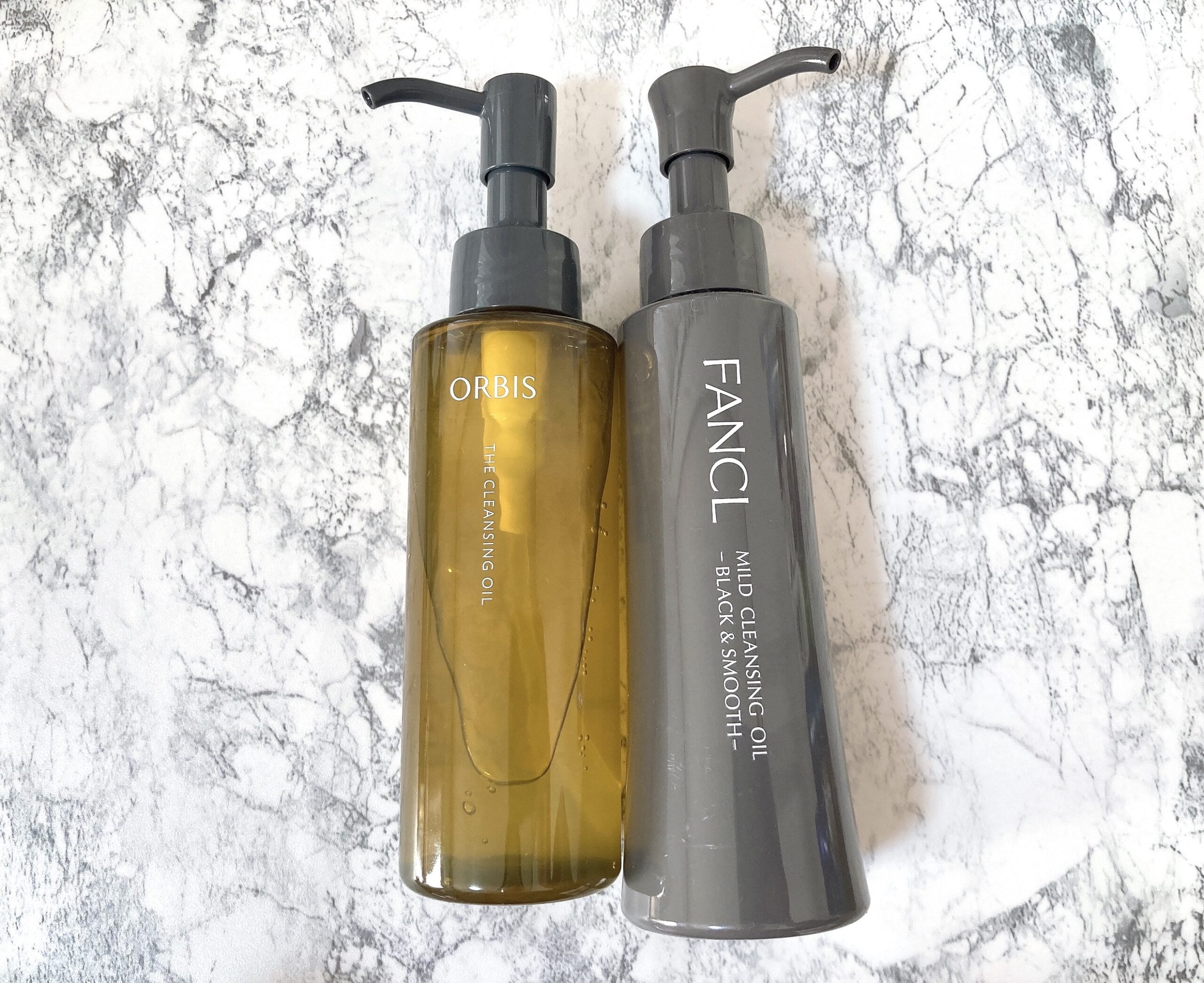 オルビスとファンケルのクレンジングオイルパッケージ比較画像